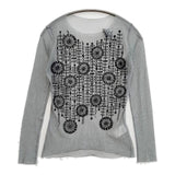 ANTIPAST シースルー ナイロン 長袖Ｔシャツ カットソー ロンＴ グレー レディース アンティパスト【中古】5-1105M∞