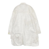 frankygrow 大人サイズ シャツワンピース 総柄 チュニック ホワイト ベージュ レディース フランキーグロウ【中古】5-1105M∞