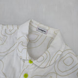 frankygrow 大人サイズ シャツワンピース 総柄 チュニック ホワイト ベージュ レディース フランキーグロウ【中古】5-1105M∞