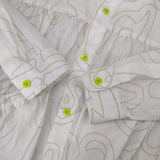 frankygrow 大人サイズ シャツワンピース 総柄 チュニック ホワイト ベージュ レディース フランキーグロウ【中古】5-1105M∞