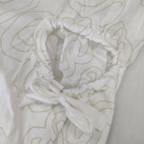 frankygrow 大人サイズ シャツワンピース 総柄 チュニック ホワイト ベージュ レディース フランキーグロウ【中古】5-1105M∞