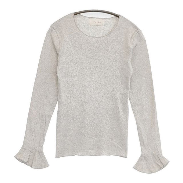 fu-ko 袖フリル 長袖Ｔシャツ カットソー ロンＴ グレー レディース フーコ【中古】5-1105M∞