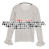 fu-ko 袖フリル 長袖Ｔシャツ カットソー ロンＴ グレー レディース フーコ【中古】5-1105M∞