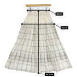 tactor コットンポリエステル チェック ロングスカート ベージュ レディース タクター【中古】5-1105M∞