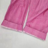 MANAMI SAKURAI マナミ サクライ The painting 手染め テーパード 定価27000円 コットン イージー パンツ ピンク レディース【中古】5-1126M∞