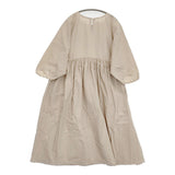 fu-ko フーコ ギャザー コットンタイプライター ワンピース ベージュ レディース【中古】5-0819M♪