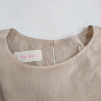 fu-ko フーコ ギャザー コットンタイプライター ワンピース ベージュ レディース【中古】5-0819M♪