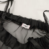 frankygrow オーガンジー ロングスカート ブラック レディース フランキーグロウ【中古】5-1105M∞