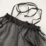 frankygrow オーガンジー ロングスカート ブラック レディース フランキーグロウ【中古】5-1105M∞