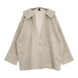 suie 3210-69-07 ウール混 パイル地 ジャケット ショート丈 コート ベージュ レディース スイ【中古】5-1103T♪