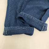 homspun 10オンスデニムギャザーパンツ 定価24200円 232-3383 サイズM イージー デニムパンツ ブルー レディース ホームスパン【中古】5-1031G♪