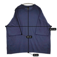 homspun 30/1天竺 BIG Tシャツ M オーバーサイズ ビッグシルエット 半袖Ｔシャツ カットソー ネイビー レディース ホームスパン【中古】5-0809S♪