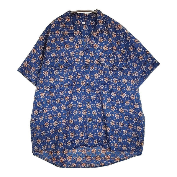 OUTIL CHEMISIER COLETTA フラワープリント 定価33000円 花柄 オープンカラー 半袖シャツ 25SS ブルー ピンク メンズ ウティ【中古】5-0731S♪