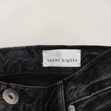 upper hights THE JACKSON JET BLACK 27 ワイドテーパードブラックデニム デニムパンツ ブラック レディース アッパーハイツ【中古】5-0731G♪