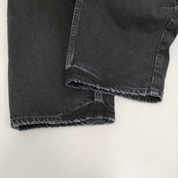 upper hights THE JACKSON JET BLACK 27 ワイドテーパードブラックデニム デニムパンツ ブラック レディース アッパーハイツ【中古】5-0731G♪