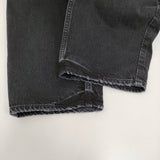 upper hights THE JACKSON JET BLACK 27 ワイドテーパードブラックデニム デニムパンツ ブラック レディース アッパーハイツ【中古】5-0731G♪