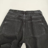 upper hights THE JACKSON JET BLACK 27 ワイドテーパードブラックデニム デニムパンツ ブラック レディース アッパーハイツ【中古】5-0731G♪
