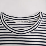 GRANDMA MAMA DAUGHTER ボーダーワイドカットソー ポケット付き 半袖Tシャツ ホワイト ネイビー レディース グランマママドーター【中古】5-0731S♪