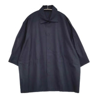 LOEFF リップクロス シャツ コットンシルク スナップボタン サイズ1 ブラウス シャツ ネイビー レディース ロエフ【中古】5-0809M♪