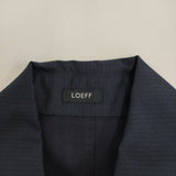 LOEFF リップクロス シャツ コットンシルク スナップボタン サイズ1 ブラウス シャツ ネイビー レディース ロエフ【中古】5-0809M♪