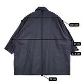 LOEFF リップクロス シャツ コットンシルク スナップボタン サイズ1 ブラウス シャツ ネイビー レディース ロエフ【中古】5-0809M♪