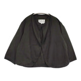 R&D.M.Co- ガーメントダイトリミングジャケット M 定価63800円 ノーカラージャケット ブラック レディース オールドマンズテーラー【中古】5-1018M♪