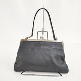 R&D.M.Co- レザー がま口ショルダーバッグ 定価66000円 ショルダーバッグ ブラック レディース オールドマンズテーラー【中古】5-1103G∞