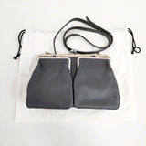 R&D.M.Co- レザー がま口ショルダーバッグ 定価66000円 ショルダーバッグ ブラック レディース オールドマンズテーラー【中古】5-1103G∞