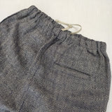 中川政七商店 麻のメランジ織パンツ リネンイージーワイド パンツ ネイビー レディース 中川政七商店【中古】5-1016M∞