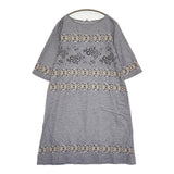 45R/45rpm ハケ目ガーゼツイード刺繍ワンピース ドレス 定価68200円 ブルー レディース フォーティーファイブアールピーエム【中古】5-1031M♪