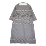 45R/45rpm ハケ目ガーゼツイード刺繍ワンピース ドレス 定価68200円 ブルー レディース フォーティーファイブアールピーエム【中古】5-1031M♪