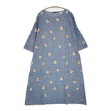 45R/45rpm コットンリネンダンガリーデイジープリントワンピース ドレス 定価41800円 ブルー レディース フォーティーファイブアールピーエム【中古】5-1031M♪