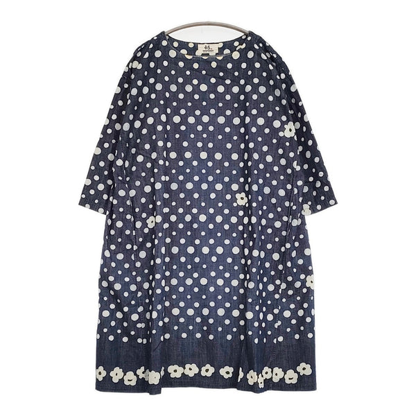 45R/45rpm online original インディゴ ドット フラワー デニムドレス ワンピース ネイビー ホワイト レディース フォーティーファイブアールピーエム【中古】5-1031M♪