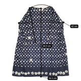 45R/45rpm online original インディゴ ドット フラワー デニムドレス ワンピース ネイビー ホワイト レディース フォーティーファイブアールピーエム【中古】5-1031M♪