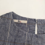 45R/45rpm リネン先染ワンピース ドレス 定価50600円 チェックワンピース ブルー レディース フォーティーファイブアールピーエム【中古】5-0809S♪