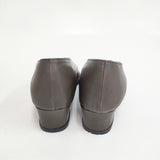 JURGEN LEHL レザー Vカット スリッポン 23.5cm パンプス ダークブラウン レディース ヨーガンレール【中古】5-0828G◎