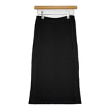 JURGEN LEHL J0101US401 シルク リブ ロングスカート ブラック レディース ヨーガンレール【中古】5-1201M∞