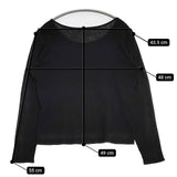 JURGEN LEHL J0104UB563 コットン 長袖Ｔシャツ カットソー ロンＴ ブラック レディース ヨーガンレール【中古】5-1103M∞