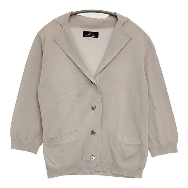 L'EQUIPE YOSHIE INABA B1223KCD342 ニットジャケット サイズ40 カーディガン ベージュ レディース レキップヨシエイナバ【中古】5-0819M♪