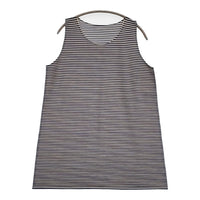 PLEATS PLEASE ISSEY MIYAKE ボーダー ノースリーブチュニック カットソー ネイビー グレー レディース プリーツプリーズ【中古】5-0731S♪