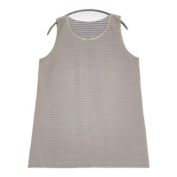 PLEATS PLEASE ISSEY MIYAKE ボーダー ノースリーブチュニック カットソー ネイビー グレー レディース プリーツプリーズ【中古】5-0731S♪