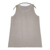 PLEATS PLEASE ISSEY MIYAKE ボーダー ノースリーブチュニック カットソー ネイビー グレー レディース プリーツプリーズ【中古】5-0731S♪