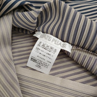 PLEATS PLEASE ISSEY MIYAKE ボーダー ノースリーブチュニック カットソー ネイビー グレー レディース プリーツプリーズ【中古】5-0731S♪