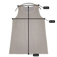 PLEATS PLEASE ISSEY MIYAKE ボーダー ノースリーブチュニック カットソー ネイビー グレー レディース プリーツプリーズ【中古】5-0731S♪