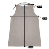 PLEATS PLEASE ISSEY MIYAKE ボーダー ノースリーブチュニック カットソー ネイビー グレー レディース プリーツプリーズ【中古】5-0731S♪