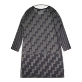 PLEATS PLEASE ISSEY MIYAKE ジグザグ柄 ZIG ZAG PP72LT922 サイズ3 ワンピース ブラック グレー レディース プリーツプリーズ【中古】5-0731M♪
