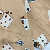 Karl Helmut トランプ柄 レーヨン アロハシャツ ピンクハウス 半袖シャツ サーモンピンク メンズ カールヘルム【中古】6-0422S∞