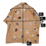 Karl Helmut トランプ柄 レーヨン アロハシャツ ピンクハウス 半袖シャツ サーモンピンク メンズ カールヘルム【中古】6-0422S∞