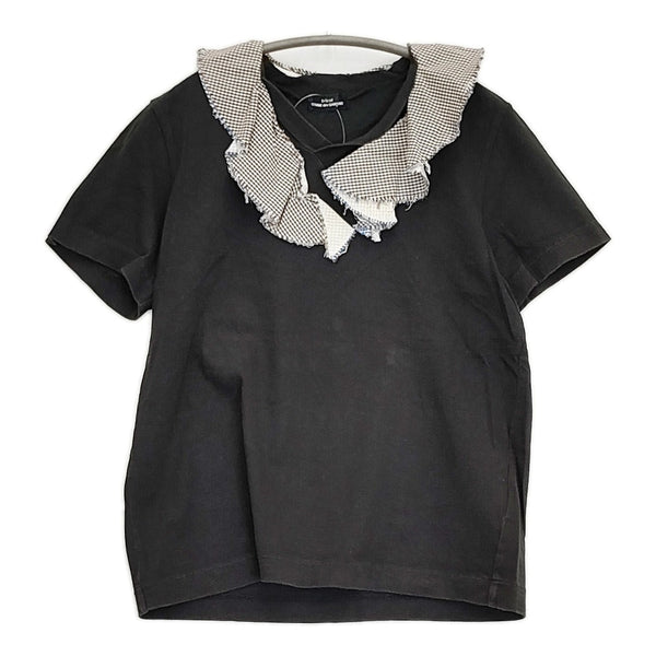 tricot COMME des GARCONS ギンガムチェック 半袖Ｔシャツ カットソー AD2002 ブラック レディース トリココムデギャルソン【中古】5-0819S♪