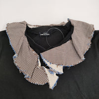 tricot COMME des GARCONS ギンガムチェック 半袖Ｔシャツ カットソー AD2002 ブラック レディース トリココムデギャルソン【中古】5-0819S♪